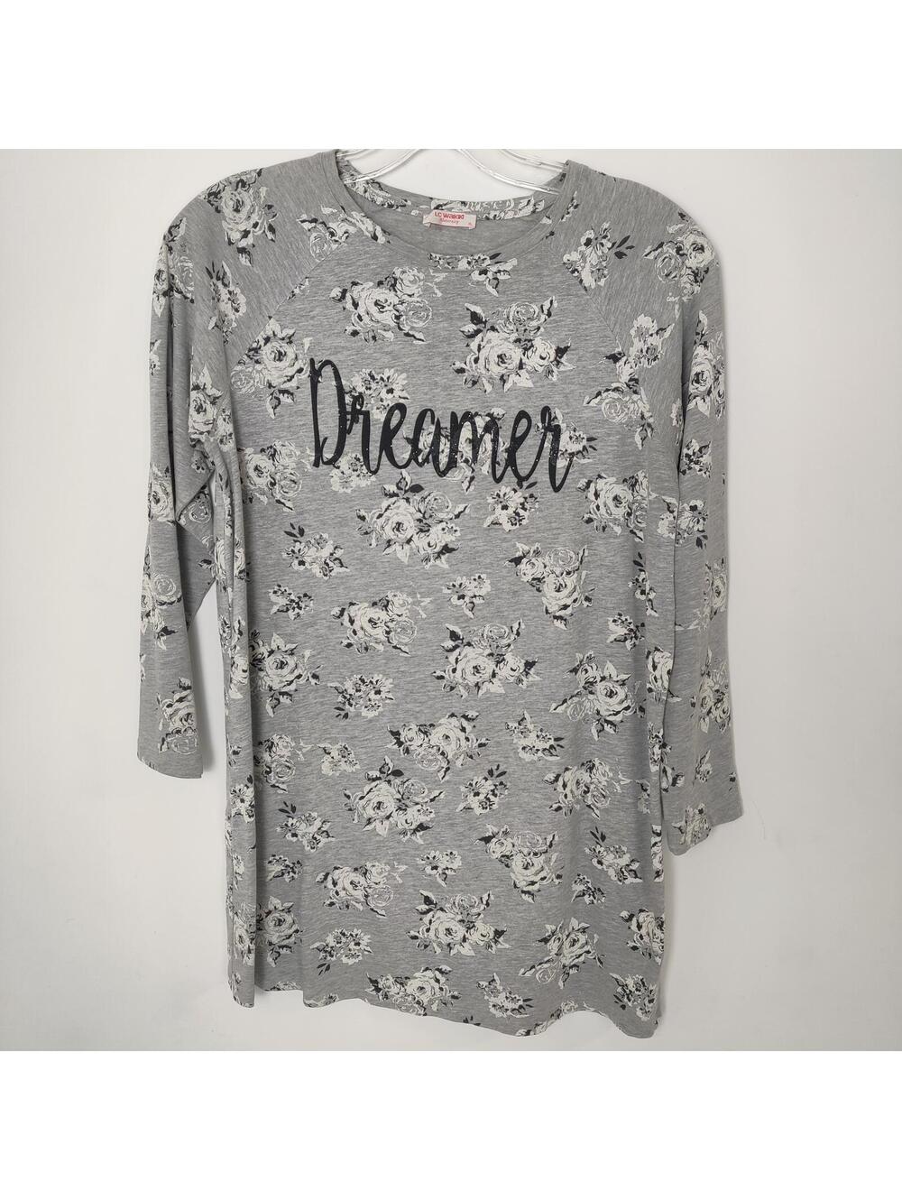 LC Waikiki Maternity Dreamer Floral Nightgown XL Gray Sleep Shirt